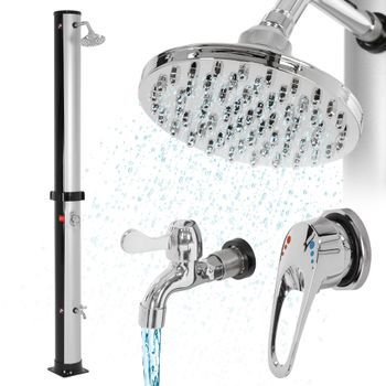 Ducha Solar De Jardín 35l 217,5cm Negro/plata Ml-design