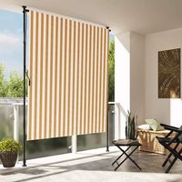 persiana enrollable - toldo para exterior - acero y tela - naranja y blanco 150x270cm
