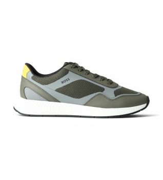 BOSS para hombre. 50568928 Zapatillas Titanium verde (46), Plano, Cordones, Casual