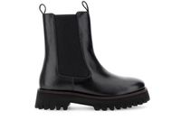botines de piel con elastico black 39