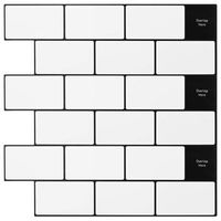 azulejo de metro 20 uds negro 30 x 30 cm poliuretano y pet vidaxl