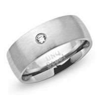 anillo acero inoxidable liso redondo 7 mm circonita