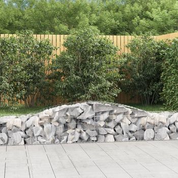 Cestas De Gaviones 3 Piezas | Gavión Para Piedras | Gavión Decorativo Forma De Arco Hierro 400x50x40/60 Cm Cfw557577