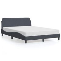estructura de cama dover terciopelo gris oscuro 140x200cm vidaxl