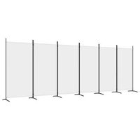 biombo divisor de 6 paneles de tela blanco 520x180 cm vidaxl