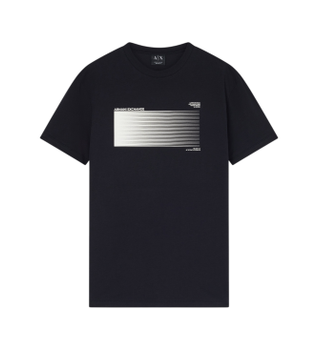 A|X Armani Exchange para hombre. XM002520AF10334UB101 Camiseta estampado azul (XXL), Casual, Algodón, Manga corta