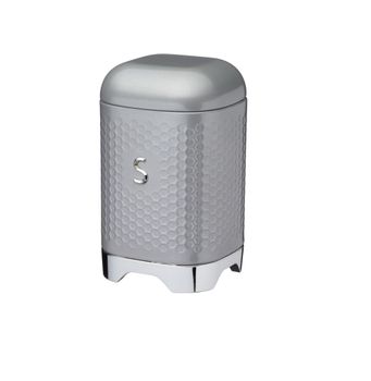 Azucarero retro en acero inoxidable gris