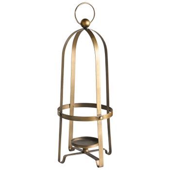 Candelero Estilo Retro 48 Cm Portavelas Decorativo De Hierro Dorado Marawi
