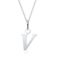 cadena letra v plata 925