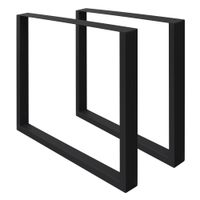 2x patas de mesa industrial 60 x 72 cm acero negro perfiles cuadradros