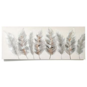 Cuadro Lienzo - Pintura Original Plumas 150x50cm