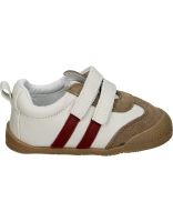 zapatillas barefoot infantiles nakos 8013 beige y marron 25
