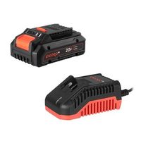 dnipro-m bateria de litio 20v 40 ah nueva generacion indicador led proteccion 4x compatible 40 herramientas - bp-240n  cargador rapido fc-230