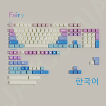 GMK Fairy-teclas coreanas Pbt Cherry, 150 teclas, 7u, diseño espacial Alice, juego grande de teclas para teclado mecánico, interruptor MX Wooting