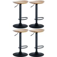 set de 4 taburetes de bar skelde en madera y metal natural 385x41x56 cm clp