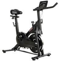 sportnow bicicleta estatica en casa con resistencia magnetica regulable pantalla lcd asiento y manillar ajustables ruedas negro
