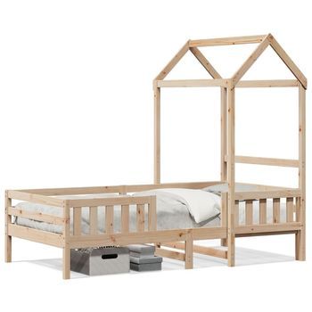 Estructura De Cama Con Techo Madera Maciza De Pino 100x200 Cm Vidaxl