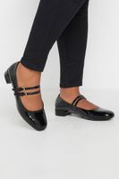 black patent low block mary jane shoes in extra wide eee fit