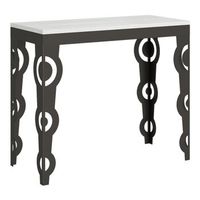 consola extensible 90x40196 cm karamay small evolution fresno blanco estructura antracita