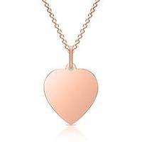 cadena de plata rosa incl colgante corazon