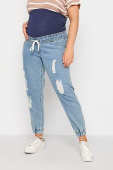 Bump It Up Maternity Vaqueros Azules Con Rotos Estilo Jogger