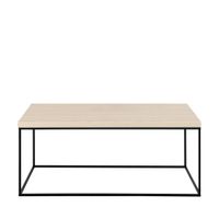 mesa de centro con efecto travertino y metal 110x50cm - beige