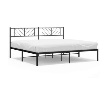 Estructura de cama con cabecero metal negro 193x203 cm con cabecero