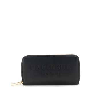 cartera con logo en relieve y cremallera alrededor black