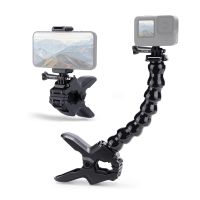 soporte de sujecion flexible puluz jaws con cuello de cisne ajustable de 8 secciones para gopro hero 13 12 insta360 x6 x5 x4 x3 accesorios para camara dji osmo