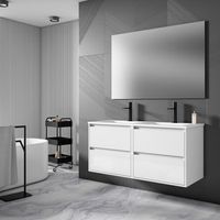 mueble jade 120 cm 4c 2s blanco brillo pack mueble  lavabo