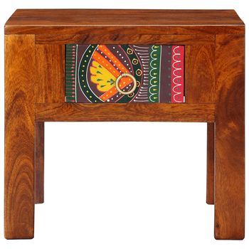 Mesita De Noche | Mesilla De Noche Madera Maciza De Acacia 40x40x36 Cm