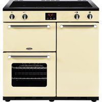 belling kensington 90 cm electric induction range cooker - cream  chrome cream