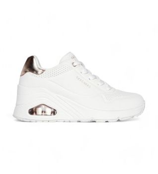 Skechers para mujer. 177520 Zapatillas Uno Wedge Hi Steps blanco (39), 3 a 5cm, Cordones, Casual