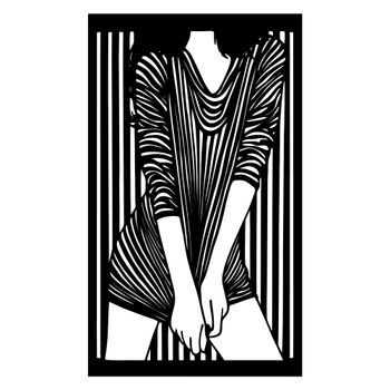 Decoración Pared De Metal Dancer Negro 39x67 Cm
