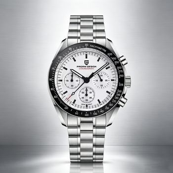 Nuevos relojes para hombre PAGANI DESIGN Moon Top, reloj de cuarzo de lujo para hombre, cronógrafo VK63, medidor de velocidad, espejo AR, reloj ligero de acero inoxidable resistente al agua con