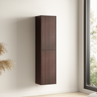 columna de almacenaje para bano - roble calido - mueble alto suspendido marbella - 35 x 27 x 140 cm lomazoo