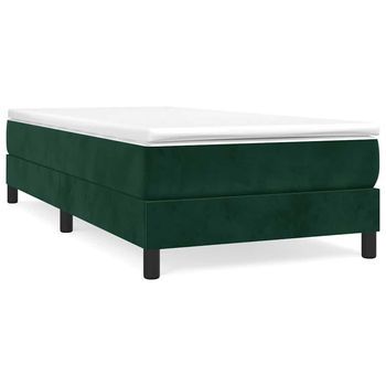 Cama Tapizada 203x90x25 Cm Contrachapado, Madera Procesada - Verde
