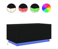 mesa de cafe - mesa de centro con luces led roble negro 90x50x40 cm