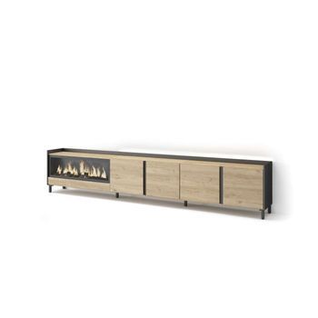 Mueble Tv Archidona-02 Con Chimenea Y Almacenaje Práctico