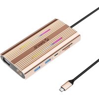 hub usb-c orico xdr 12 en 1 rgb 12 puertos usb-c con 100w pd