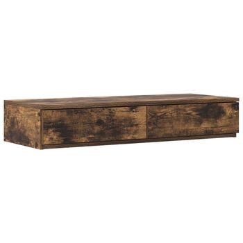 Cajones De Cama Con Cajón Roble Ahumado 90 X 36,5 X 16,5 Cm Vidaxl