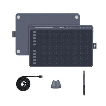 Tableta gráfica Huion HS611 8192 niveles presión USB-C 10 teclas programables gris