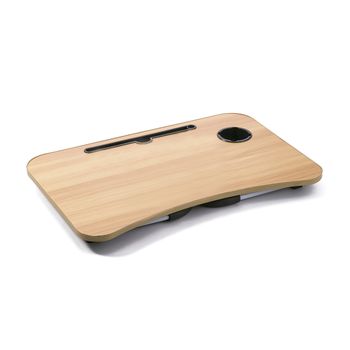 Acomoda Textil – Mesa Laptop Plegable de Madera y Metal para Ordenador Portátil en Sofá o Cama. Bandeja Auxiliar Multiusos para Desayuno, Leer o Trabajar 40x60x27 cm.