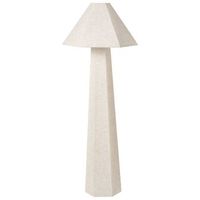 lampara de pie moderna con pantalla de pvc y base de tela para salon y dormitorio beige claro dembi