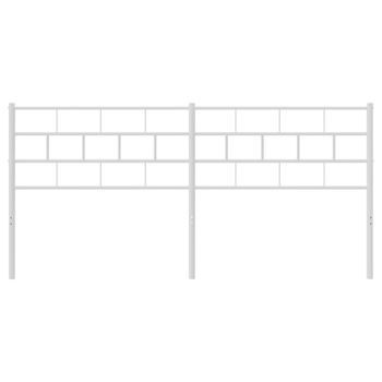 Cabecero Cama Mueble De Dormitorio De Metal 200 Cm Blanco M02_0006859