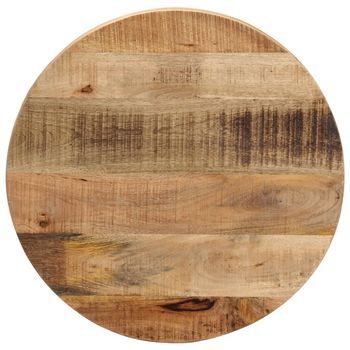 Tablero De Mesa Redondo Madera Maciza Mango Rugosa Ø 60x3,8 Cm Vidaxl