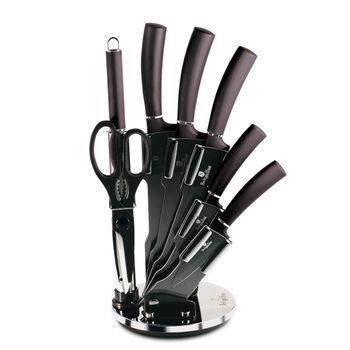 Juego Cuchillos Cocina Profesional Hoja Acero Inoxidable, Cocinero, Cebollero, Santoku Tijeras Gris  Berlinger Haus Carbon Pro