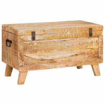 Caja De Almacenamiento 70 X 35 X 40 Cm Madera Maciza De Mango Vidaxl