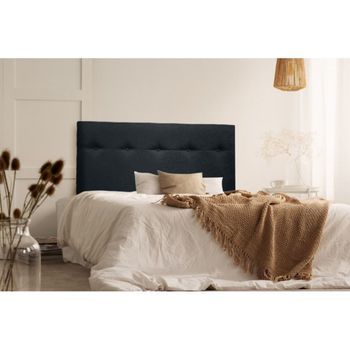 Cabecero Cama Sevilla Tapizado Tejido Antimanchas Negro 135x70cm