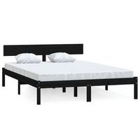 estructura de cama madera maciza de pino doble 135x190 cm